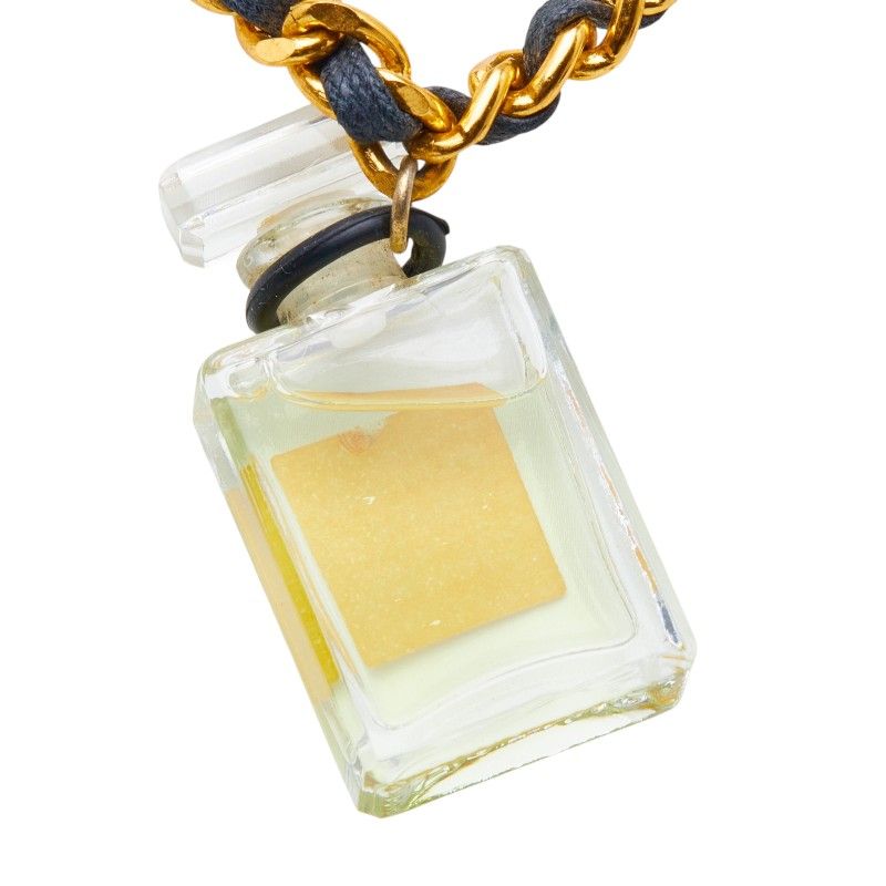 Chanel Perfume Bottle Chain Pendant Gold Plated Plastic — view 4