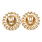 Chanel CC Logo Round Earrings Gold Plated — view 3