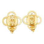 Chanel CC Logo Flower Vintage Earrings 95 Gold Plated Faux Pearl — view 3
