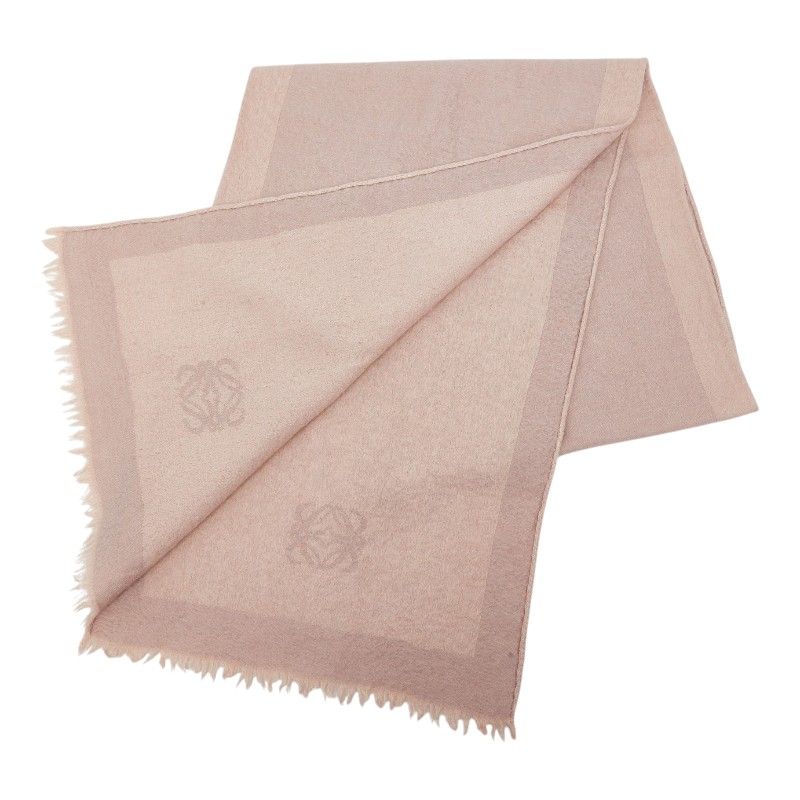 Loewe Anagram Logo Shawl Pink Wool Silk 1- Scarf — view 2