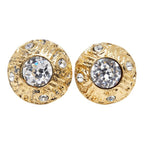 Chanel Round Earrings Gold Plated Rhinestone — view 2