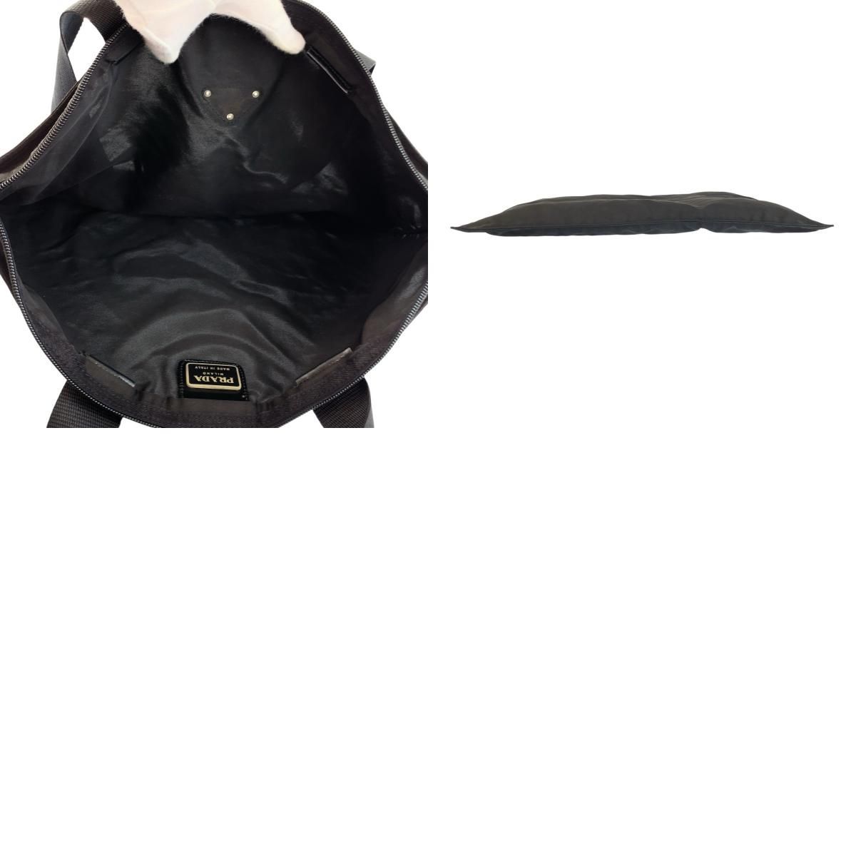 Prada Tessuto Black Silver Nylon Tote Shoulder — view 9