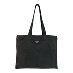 Prada Tessuto Black Silver Nylon Tote Shoulder