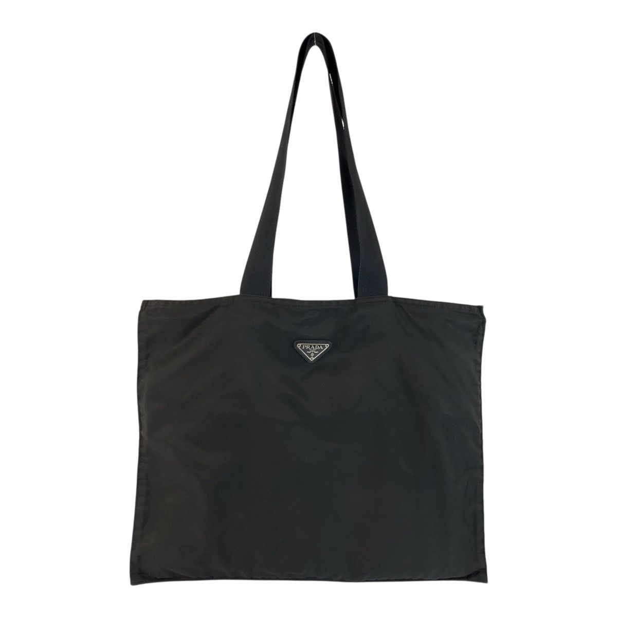 Prada Tessuto Black Silver Nylon Tote Shoulder