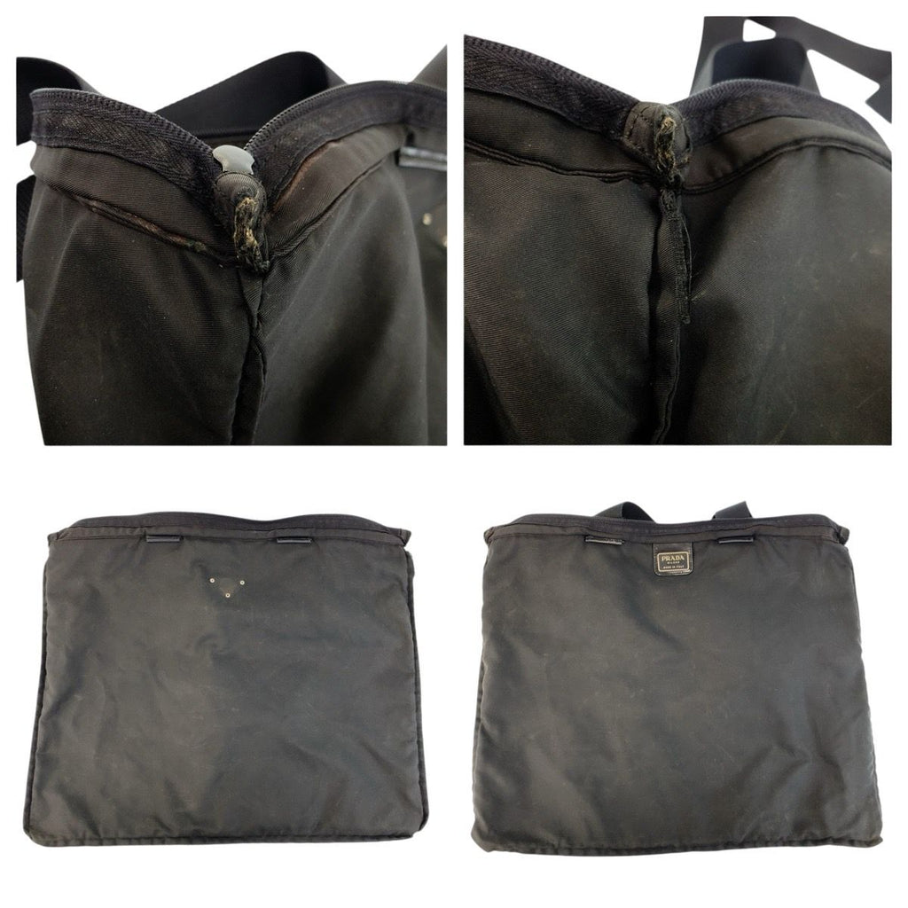 Prada Tessuto Black Silver Nylon Tote Shoulder — view 6