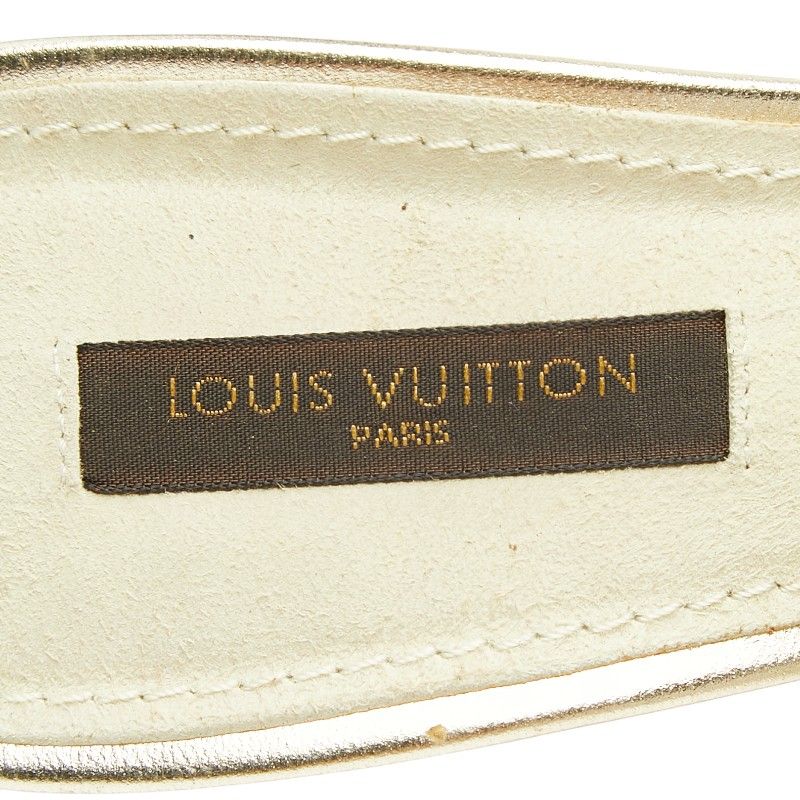 Louis Vuitton Ribbon High Heels Mules Ivory Satin Leather Feather — view 8