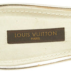 Louis Vuitton Ribbon High Heels Mules Ivory Satin Leather Feather — view 8