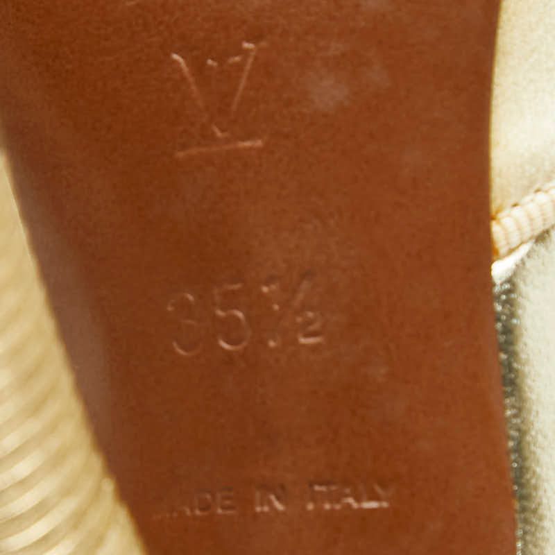 Louis Vuitton Ribbon High Heels Mules Ivory Satin Leather Feather — view 9