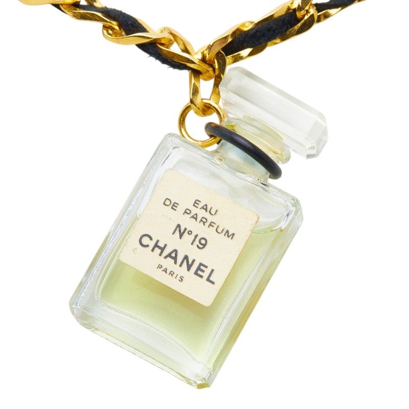 Chanel Perfume Bottle Chain Pendant Gold Plated Plastic — view 3