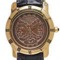 Fendi Watch Gold Black Leather Plating
