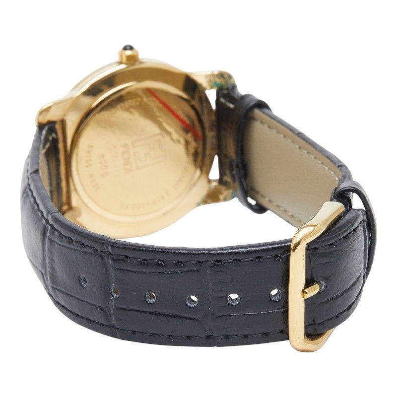 Fendi Watch Gold Black Leather Plating — view 5