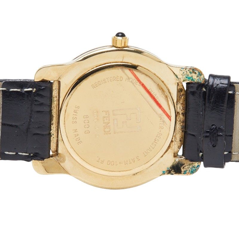 Fendi Watch Gold Black Leather Plating — view 6