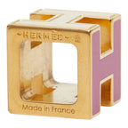 Hermes Cage de Ash Cube Pendant Gold Pink Plated — view 4