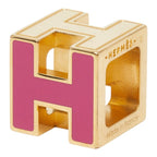 Hermes Cage de Ash Cube Pendant Gold Pink Plated
