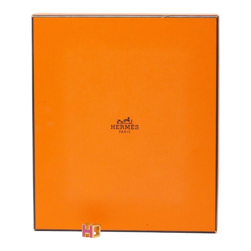 Hermes Cage de Ash Cube Pendant Gold Pink Plated — view 5