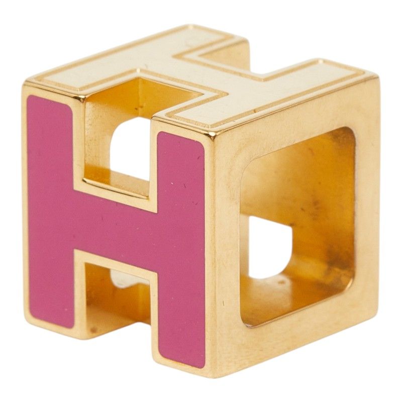 Hermes Cage de Ash Cube Pendant Gold Pink Plated — view 2