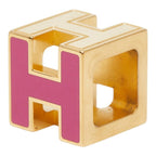 Hermes Cage de Ash Cube Pendant Gold Pink Plated — view 2
