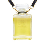 Chanel Perfume Bottle Chain Pendant Gold Plastic Leather Plated — view 4