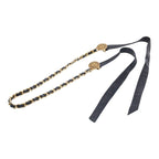 Chanel CC Logo Chain Belt Black Gold Leather Plated