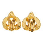 Chanel CC Logo Heart Motif Earrings Gold Plated — view 3
