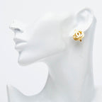 Chanel CC Logo Heart Motif Earrings Gold Plated — view 6