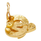 Chanel CC Logo Heart Motif Earrings Gold Plated — view 4