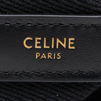 Celine Logo Shoulder Strap Black Canvas Leather — view 5