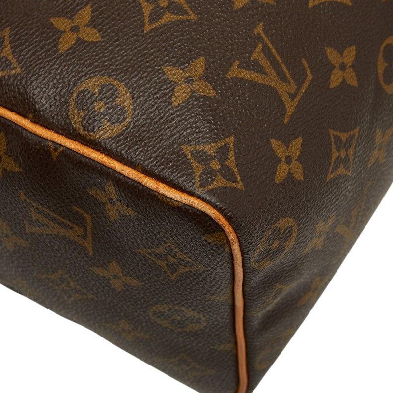 Louis Vuitton Monogram Speedy 25 Mini Boston Bag Brown Leather — view 4