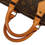 Louis Vuitton Monogram Speedy 25 Mini Boston Bag Brown Leather — view 8