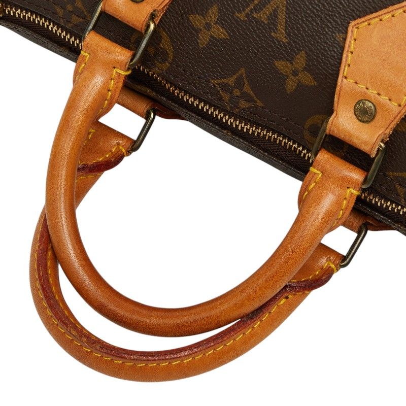 Louis Vuitton Monogram Speedy 25 Mini Boston Bag Brown Leather — view 8