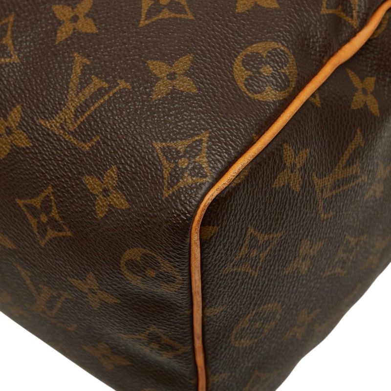 Louis Vuitton Monogram Speedy 25 Mini Boston Bag Brown Leather — view 5