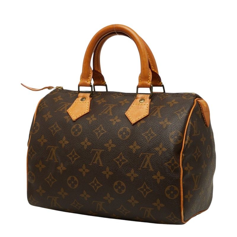 Louis Vuitton Monogram Speedy 25 Mini Boston Bag Brown Leather — view 2