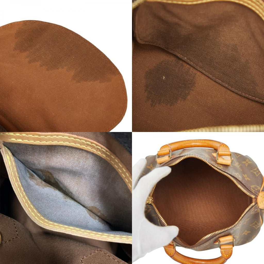 Louis Vuitton Monogram Speedy 25 Mini Boston Bag Brown Leather — view 9