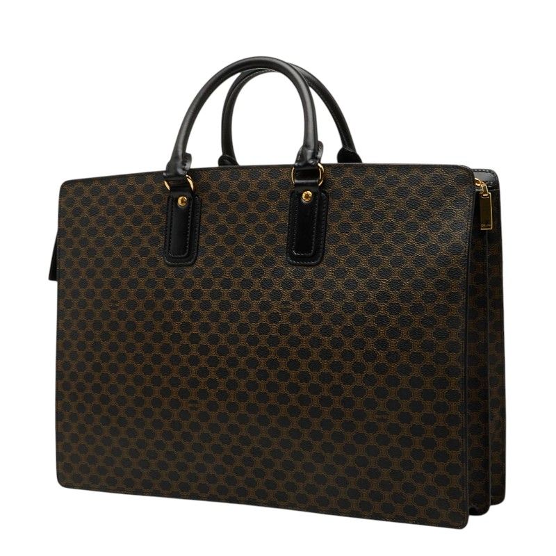 Celine Macadam Handbag Business Bag Black Brown Leather — view 2