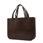 Chanel Vintage Logo Triple Strand Handle Tote Brown Leather — view 2