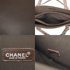 Chanel Vintage Logo Triple Strand Handle Tote Brown Leather — view 9