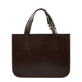Chanel Vintage Logo Triple Strand Handle Tote Brown Leather