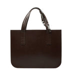 Chanel Vintage Logo Triple Strand Handle Tote Brown Leather