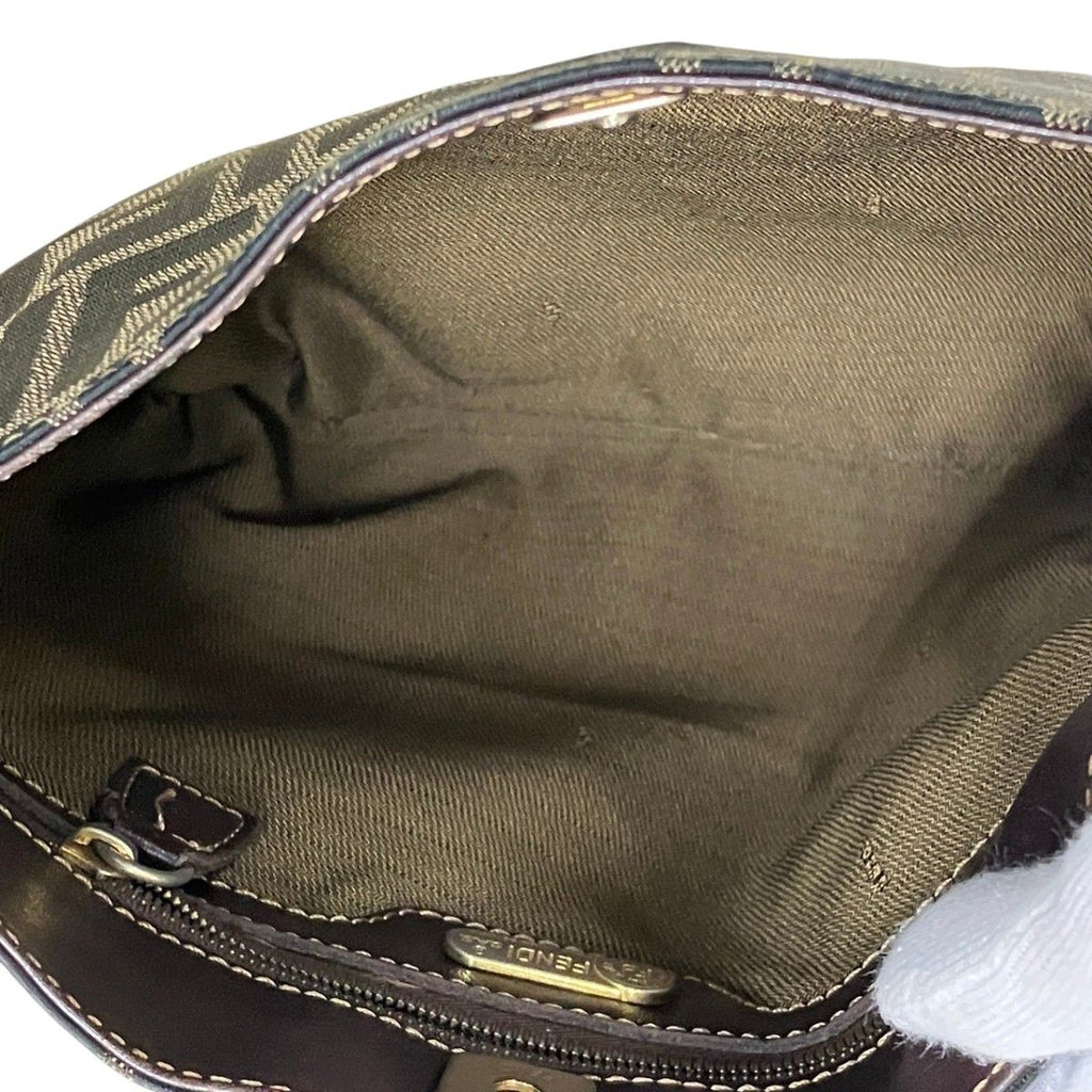 Fendi Zucca Shoulder Bag Canvas Leather — view 5