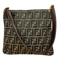 Fendi Zucca Shoulder Bag Canvas Leather