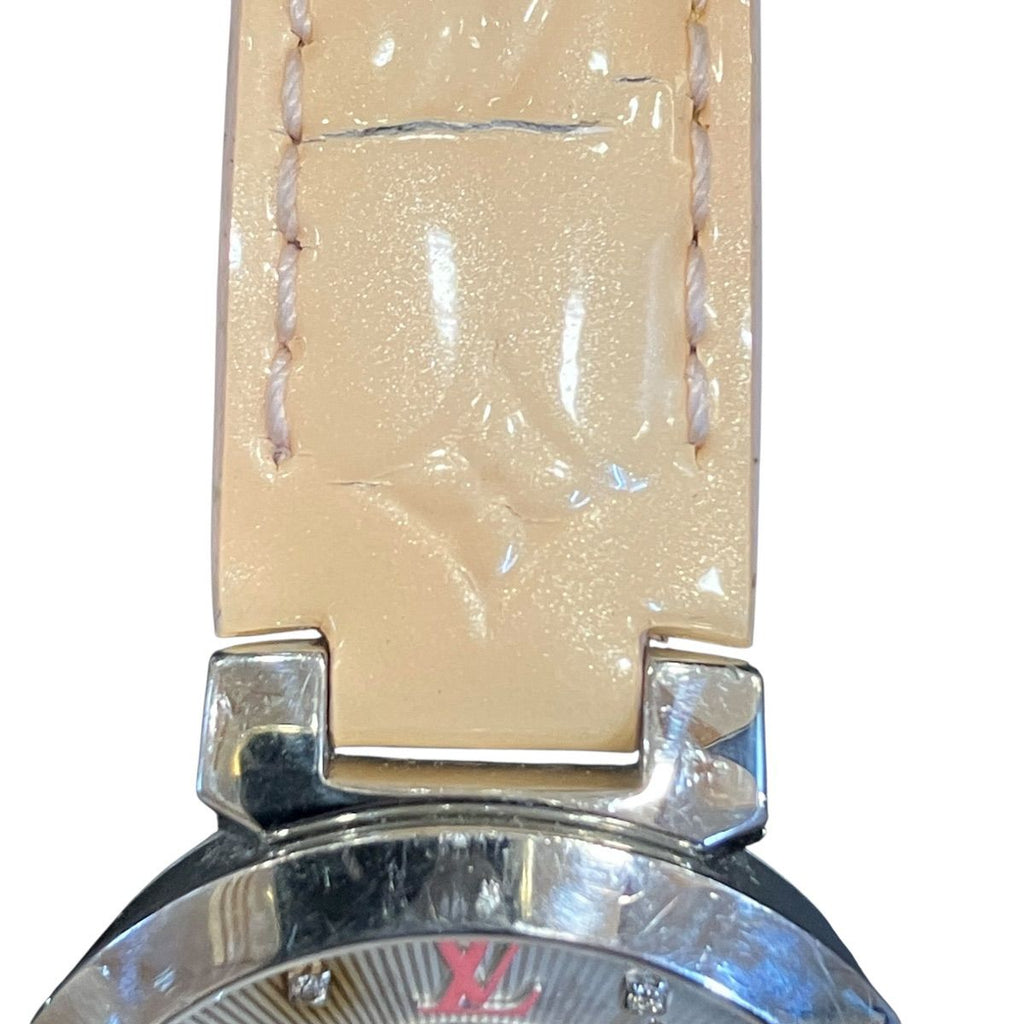 Louis Vuitton Tambour Monogram PM Vernis Watch SS Leather Quartz White Dial — view 7