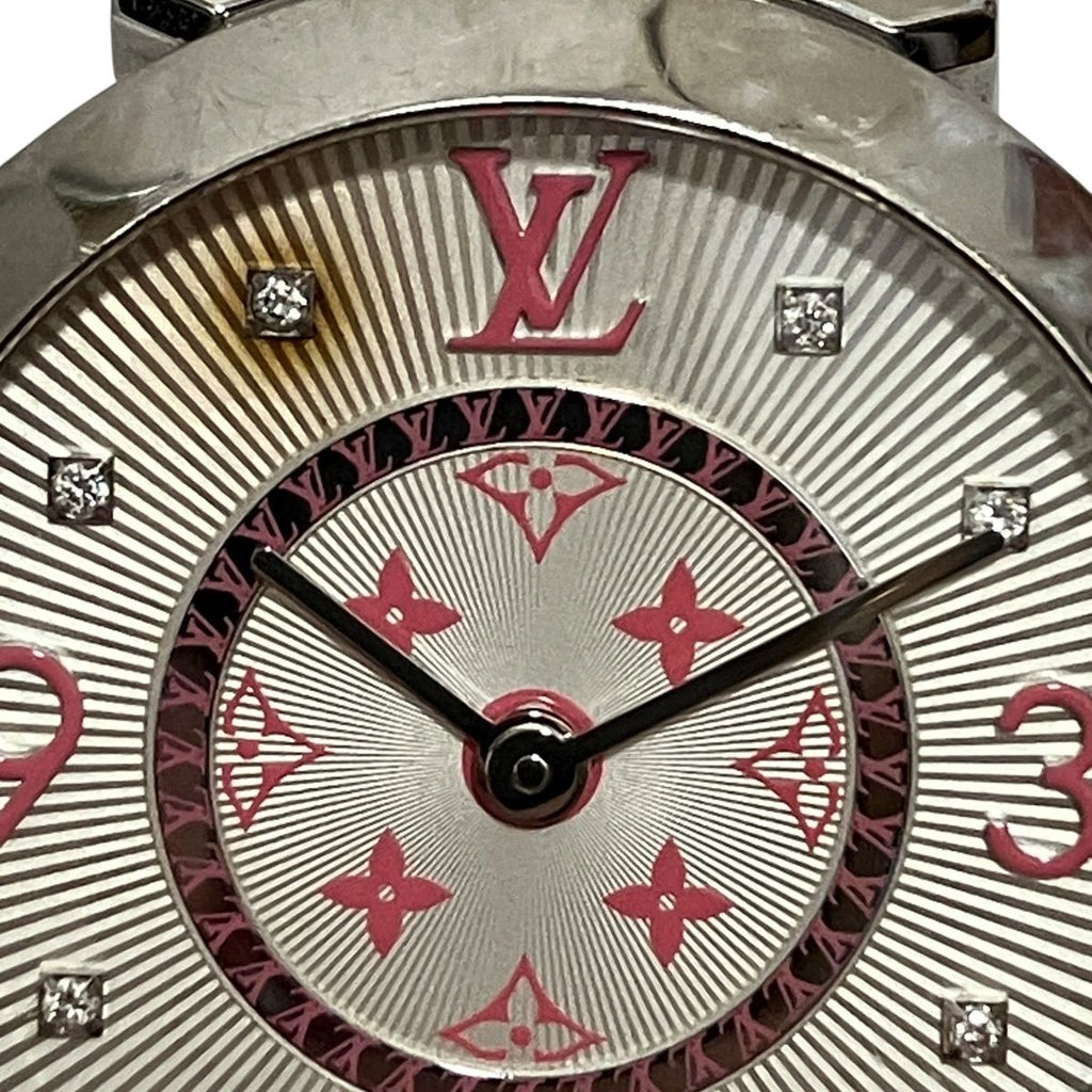Louis Vuitton Tambour Monogram PM Vernis Watch SS Leather Quartz White Dial — view 4