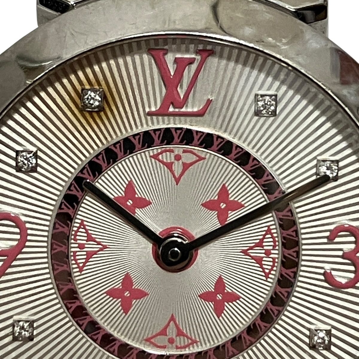 Louis Vuitton Tambour Monogram PM Vernis Watch SS Leather Quartz White Dial — view 4
