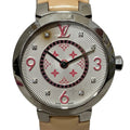 Louis Vuitton Tambour Monogram PM Vernis Watch SS Leather Quartz White Dial