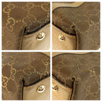 Gucci Abbey Gold Brown GG Canvas Leather Tote Shoulder — view 3