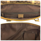 Gucci Abbey Gold Brown GG Canvas Leather Tote Shoulder — view 6