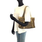 Gucci Abbey Gold Brown GG Canvas Leather Tote Shoulder — view 7