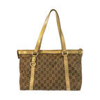 Gucci Abbey Gold Brown GG Canvas Leather Tote Shoulder — view 2