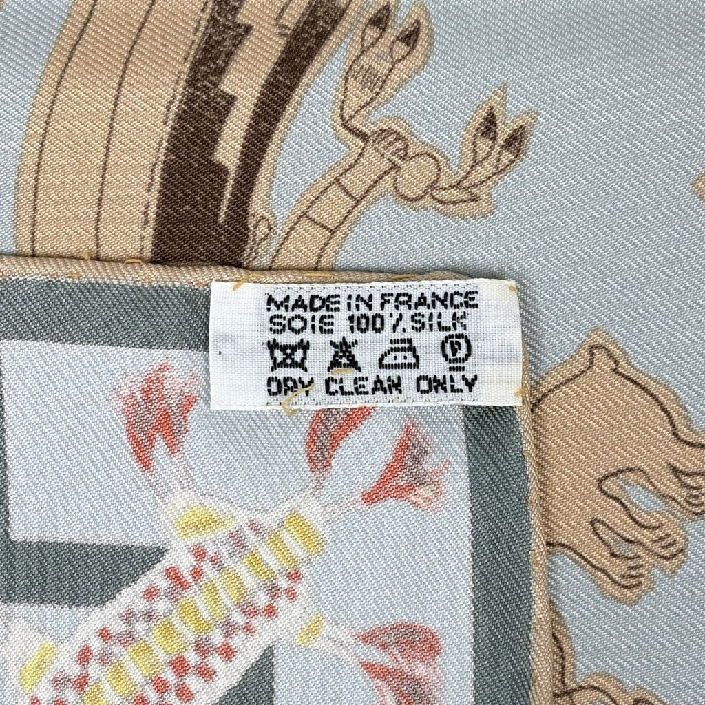 Hermes Carre 90 les Mythologies Des Hommes Rouges Legend of Brown Scarf Silk — view 2