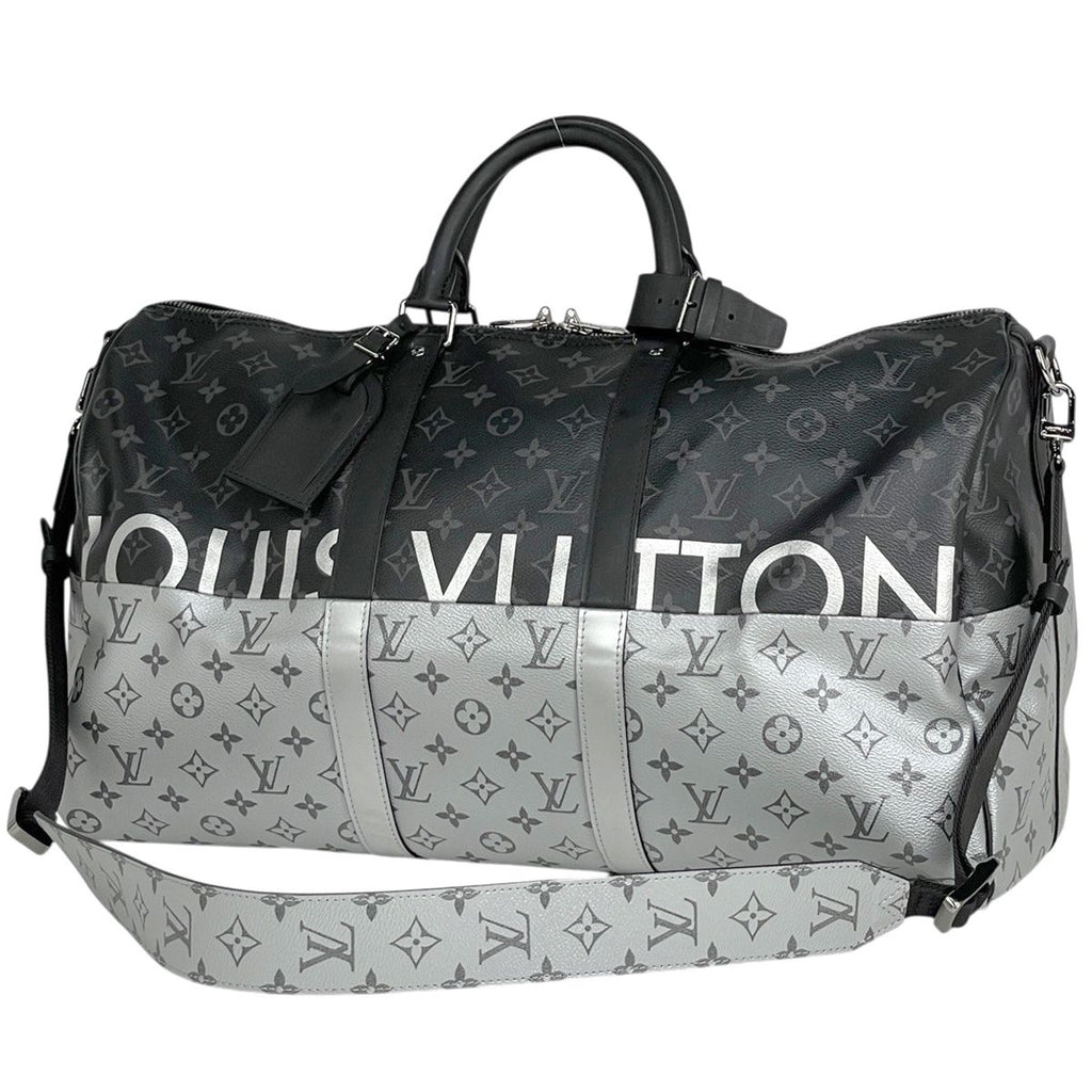 Louis Vuitton Keepall Bandouliere 50 2-Way Split Boston Bag Monogram Eclipse